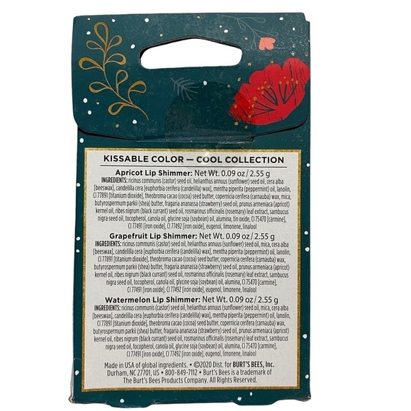 Burt's Bees Kissable Color Cool Gift Set Watermelon Apricot Grapefruit - Picture 3 of 5
